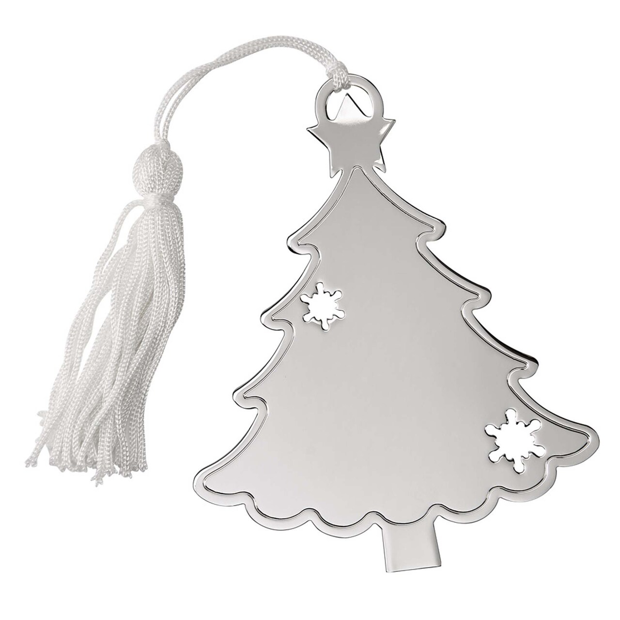 Contemporary Home Living 4.25" x 3.5" Tree Flat Ornament with White Tassel